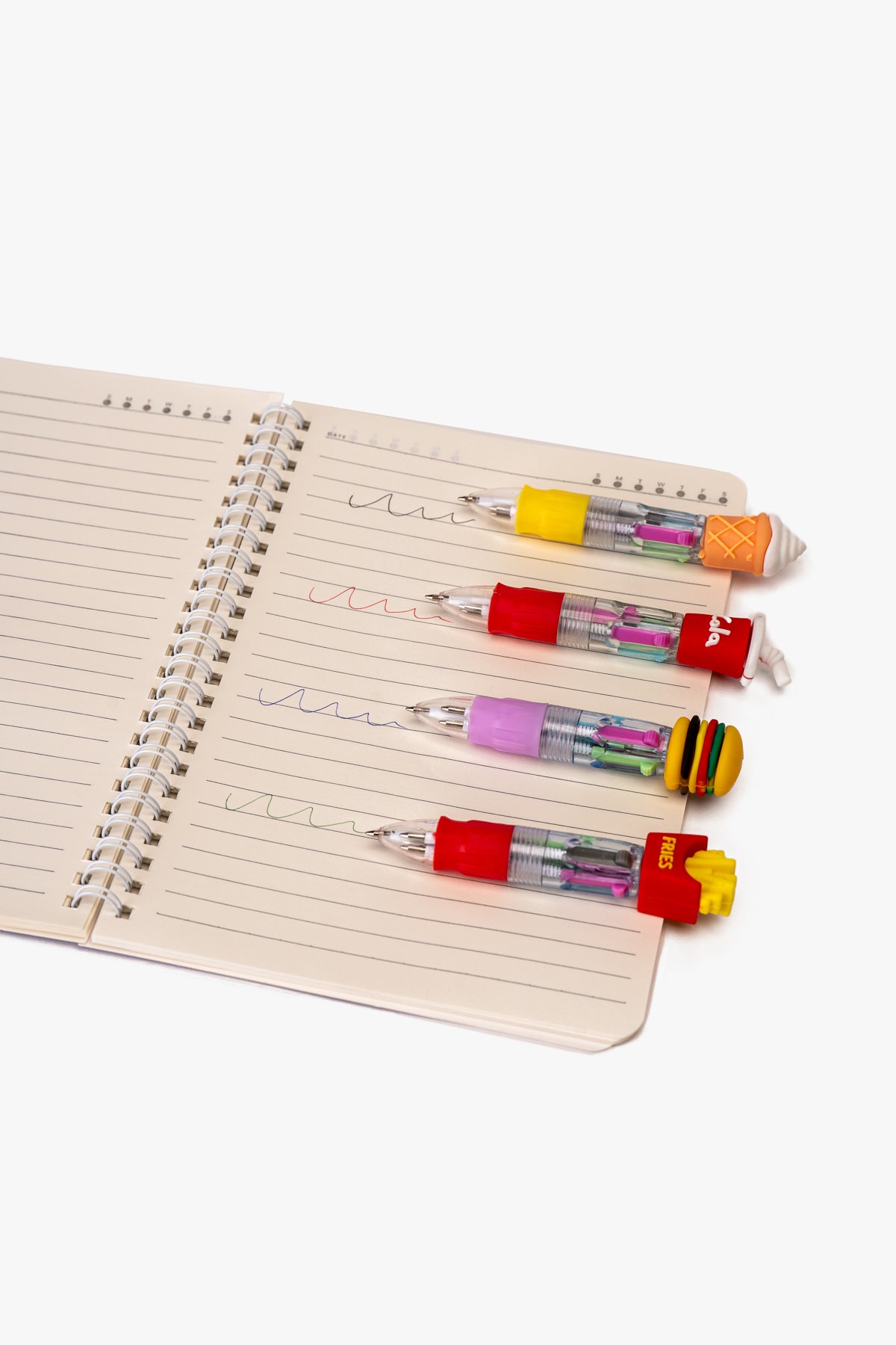 Set Libreta De Notas Con 4 Lápices Multicolores Temáticos 10cm Chinitown Chinitown